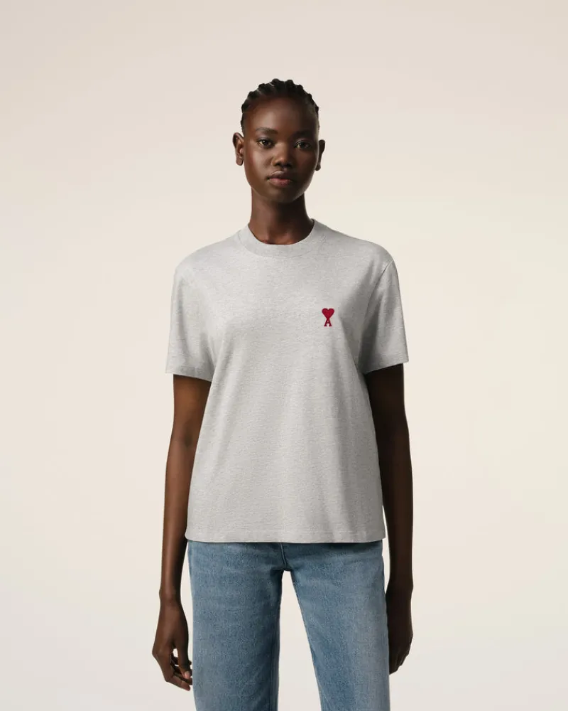 Cheap Grey Cotton Ami de Coeur T-Shirt Women T-shirts & Polos | Ami De Coeur