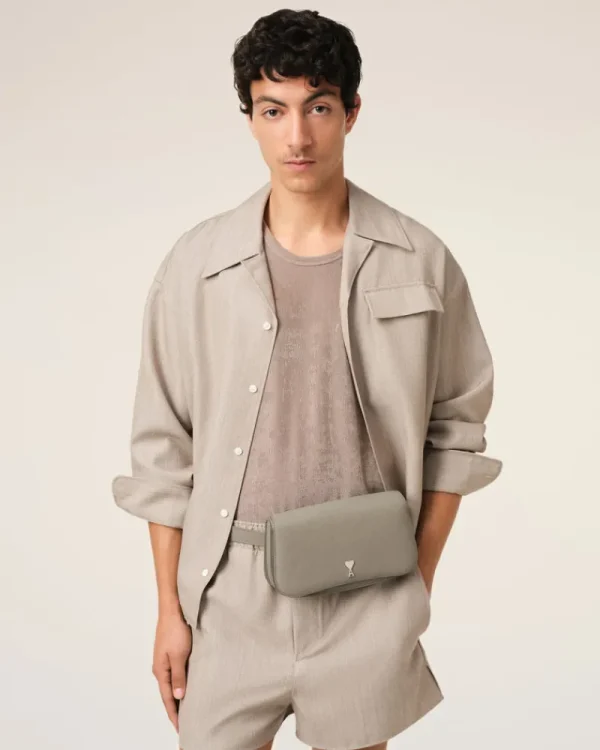 Outlet Grey Leather Crossbody Paris Paris Bag Women Messengers & Backpacks | Crossbody Bags