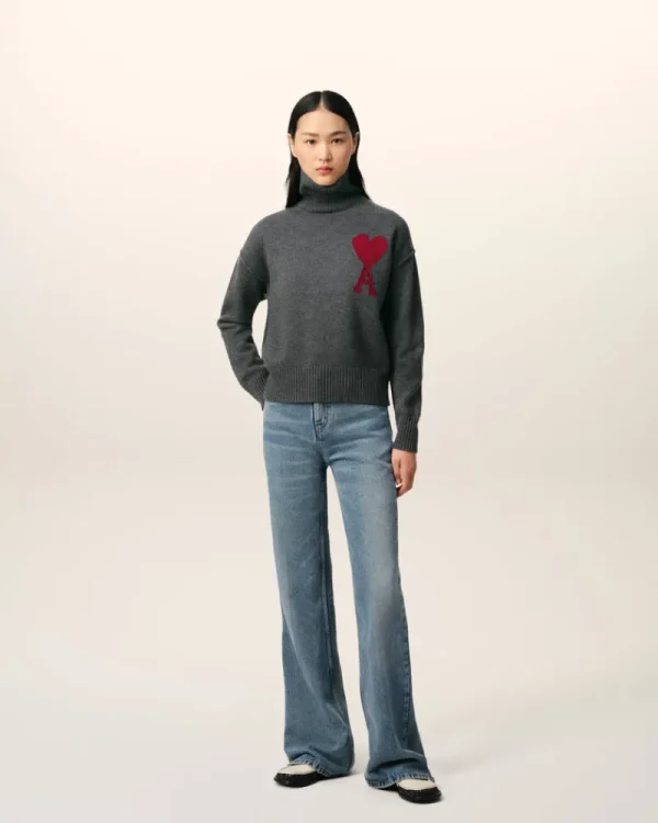 Clearance Grey Wool Ami de Coeur Sweater Women Sweaters & Cardigans | Ami De Coeur