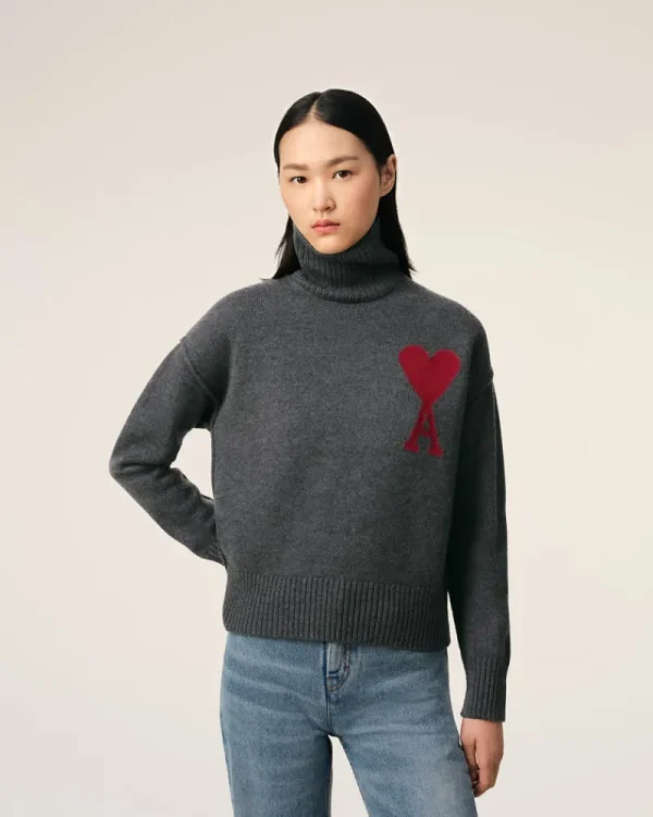 Clearance Grey Wool Ami de Coeur Sweater Women Sweaters & Cardigans | Ami De Coeur