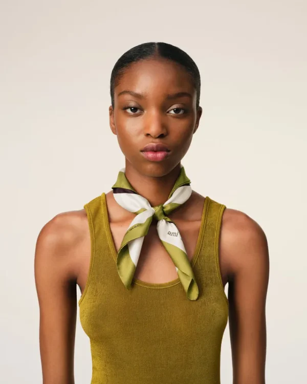Online Khaki Silk Tricolor Bandana Women Scarves & Gloves | Scarves & Gloves