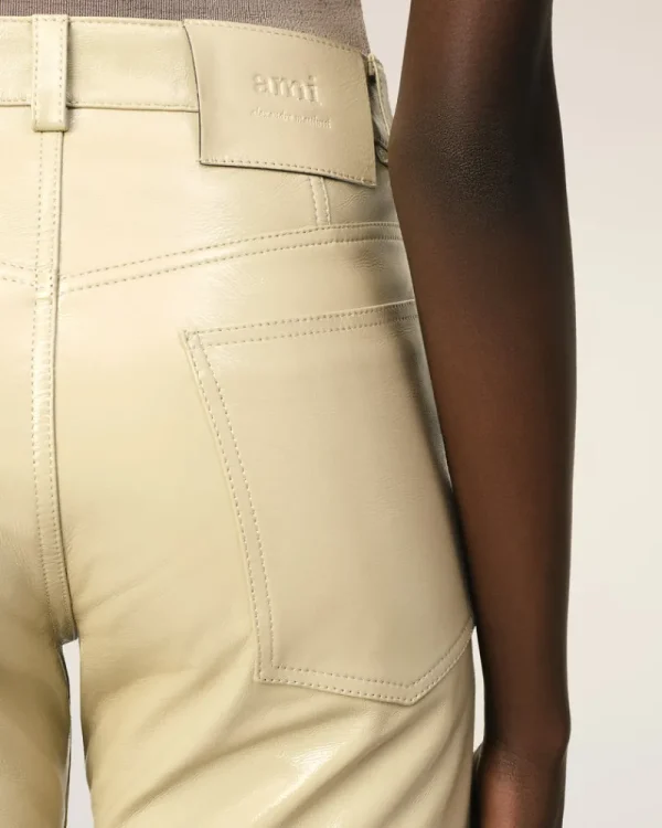 Cheap Leather Straight Fit Trousers Women Trousers
