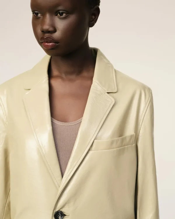 Cheap Leather Two Buttons Jacket Women Coats & Jackets