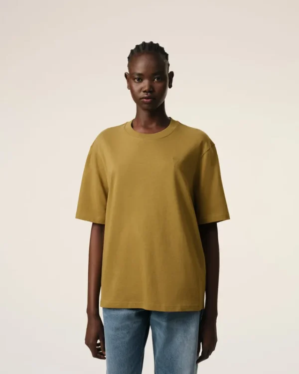 Discount Mustard Cotton Tonal Ami de Coeur T-Shirt Women T-shirts & Polos | Ami De Coeur