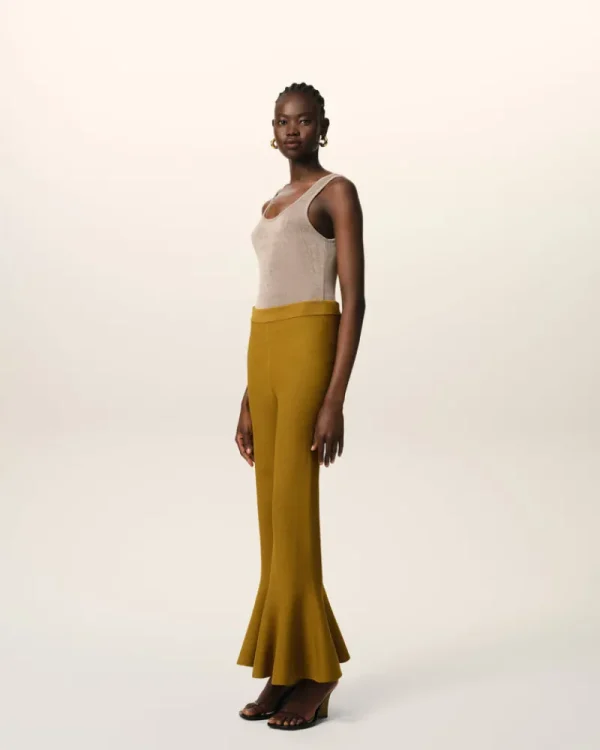 Shop Mustard Godet Short Trousers Women Denim | Trousers