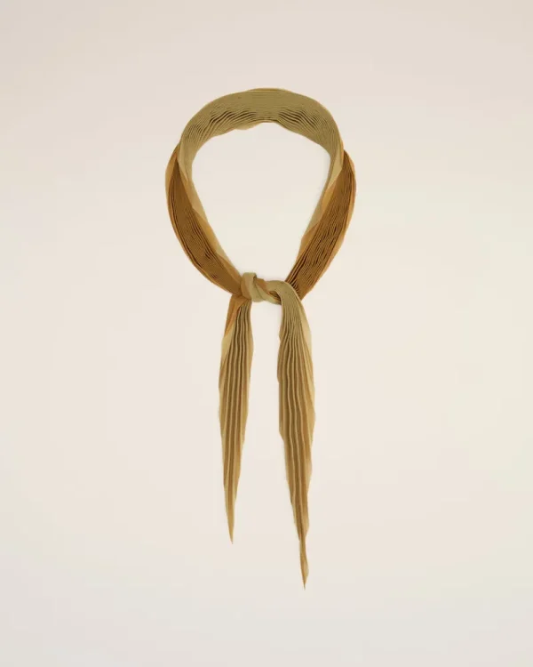 Shop Mustard Pleated Diamond Shaped Scarf Women Scarves & Gloves | Tailoring
