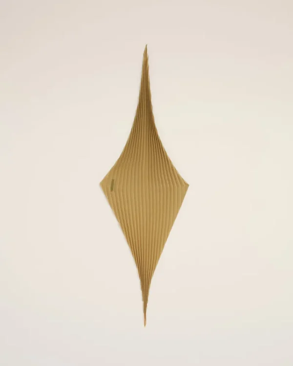 Shop Mustard Pleated Diamond Shaped Scarf Women Scarves & Gloves | Tailoring