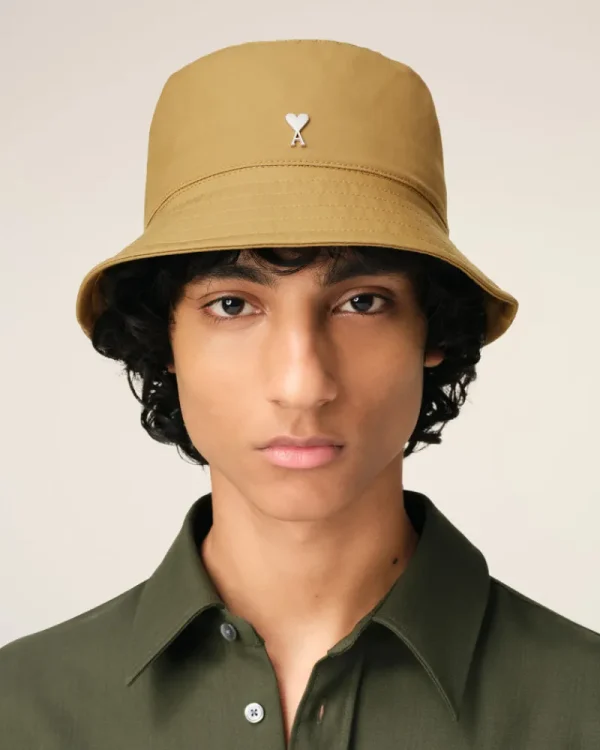 Best Sale Mustard Twill Ami de Coeur Stud Bucket Hat Women Hats & Beanies | Ami De Coeur