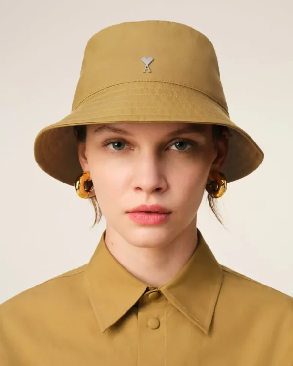 Best Sale Mustard Twill Ami de Coeur Stud Bucket Hat Women Hats & Beanies | Ami De Coeur