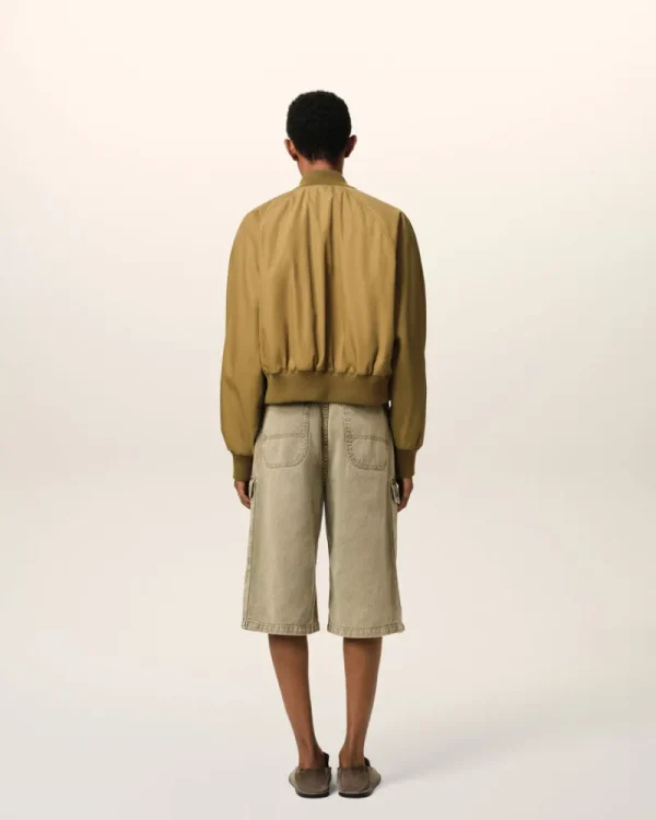 Hot Mustard Twill Bomber Coats & Jackets