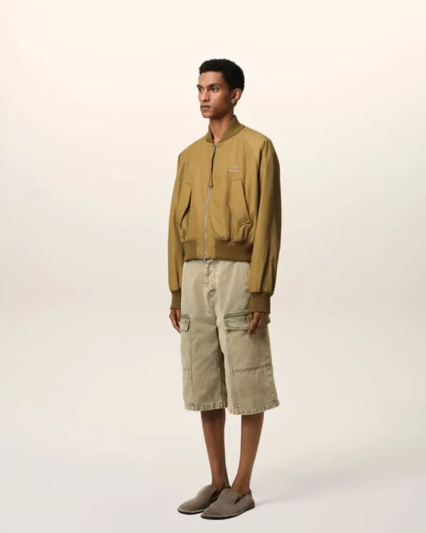 Hot Mustard Twill Bomber Coats & Jackets