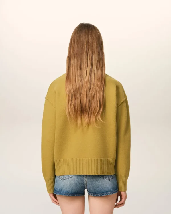 Best Sale Mustard Wool Ami de Coeur Polo Women Sweaters & Cardigans | Ami De Coeur