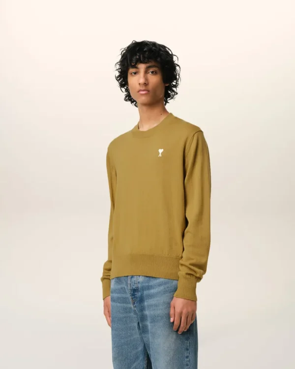 Outlet Mustard Wool Ami de Coeur Crew Neck Sweater Sweaters & Cardigans | Ami De Coeur