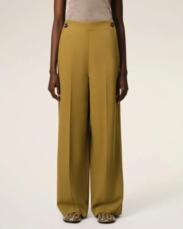 Sale Mustard Wool Sailor Trousers Women Denim | Trousers