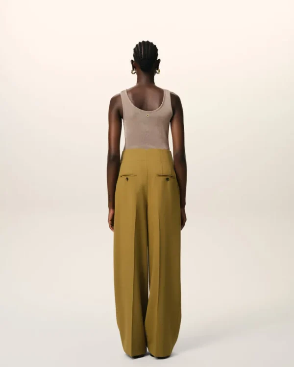 Sale Mustard Wool Sailor Trousers Women Denim | Trousers