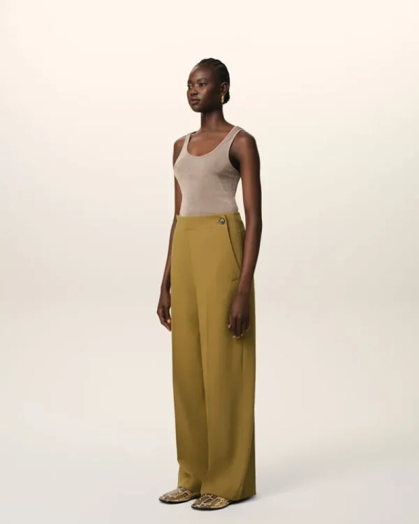 Sale Mustard Wool Sailor Trousers Women Denim | Trousers