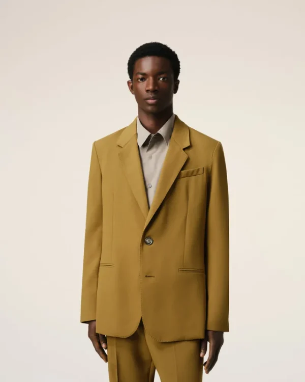 Best Sale Mustard Wool Semi-Lined Jacket Tailoring | Coats & Jackets