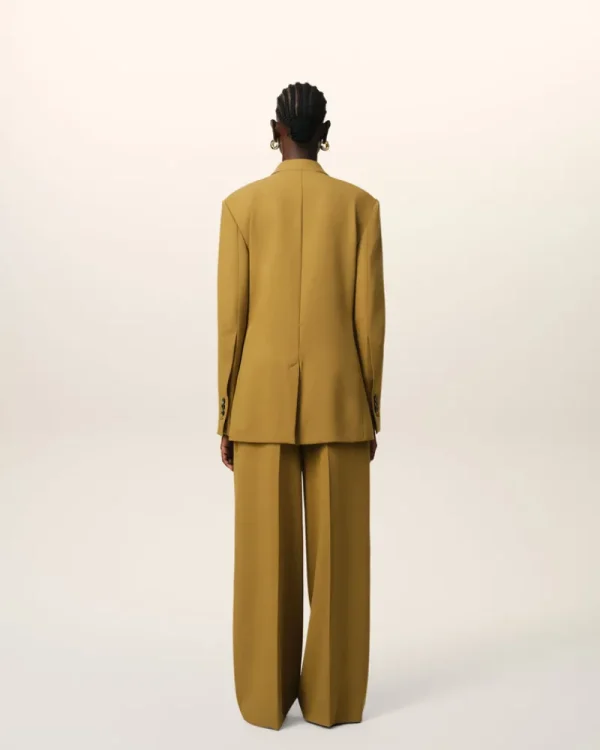Sale Mustard Wool Semi-Lined Jacket Women Denim | Coats & Jackets