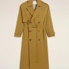Cheap Mustard Wool Trench Coat Women Coats & Jackets