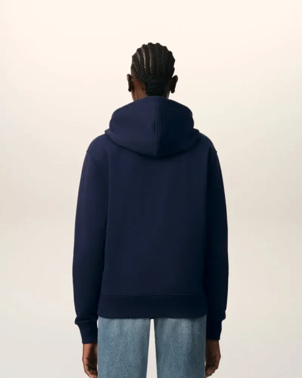 Sale Navy Cotton Ami de Coeur Zipped Hoodie Women Sweatshirts & Hoodies | Ami De Coeur
