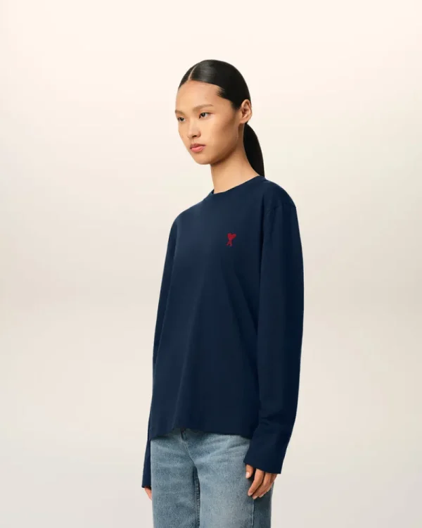 Discount Navy Cotton Ami de Cœur T-Shirt Women T-shirts & Polos | Ami De Coeur