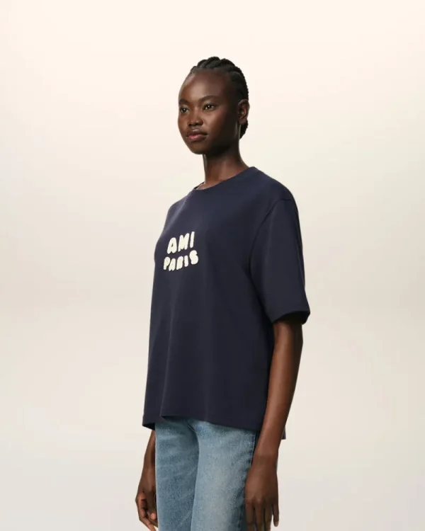 Best Navy Cotton Patch T-Shirt Women T-shirts & Polos | Ami De Coeur