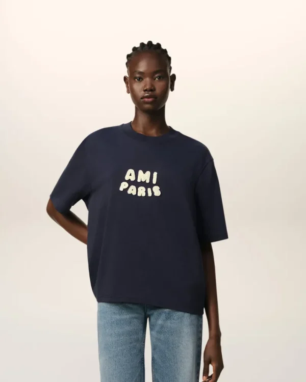 Best Navy Cotton Patch T-Shirt Women T-shirts & Polos | Ami De Coeur