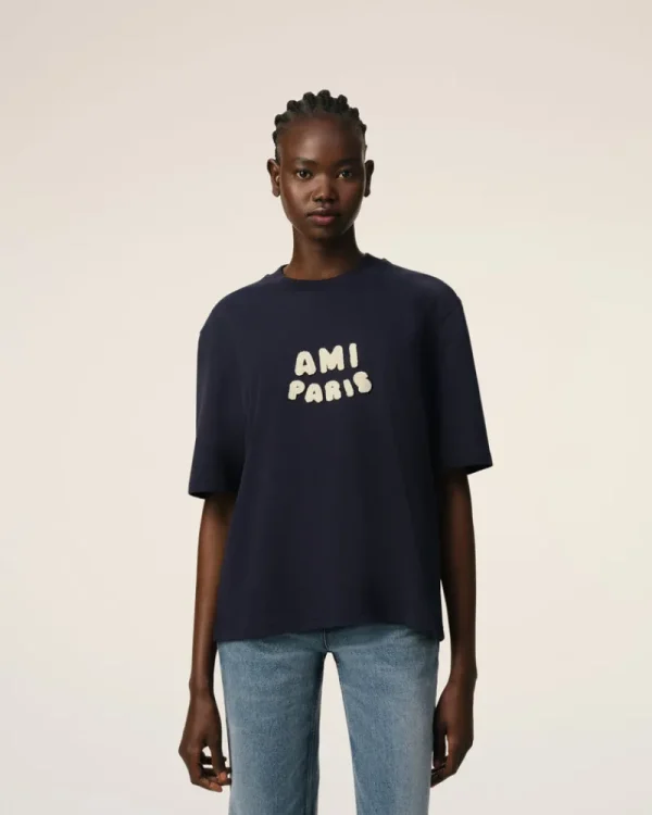 Best Navy Cotton Patch T-Shirt Women T-shirts & Polos | Ami De Coeur