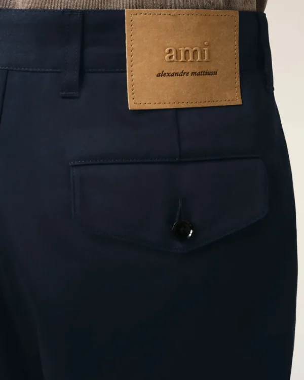 Cheap Navy Cotton Carrot Oversized Trousers Trousers