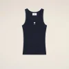 Flash Sale Navy Cotton Rib Ami de Coeur Tanktop Women T-shirts & Tops | Ami De Coeur