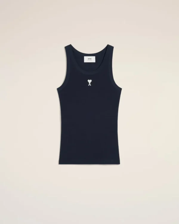 Flash Sale Navy Cotton Rib Ami de Coeur Tanktop Women T-shirts & Tops | Ami De Coeur