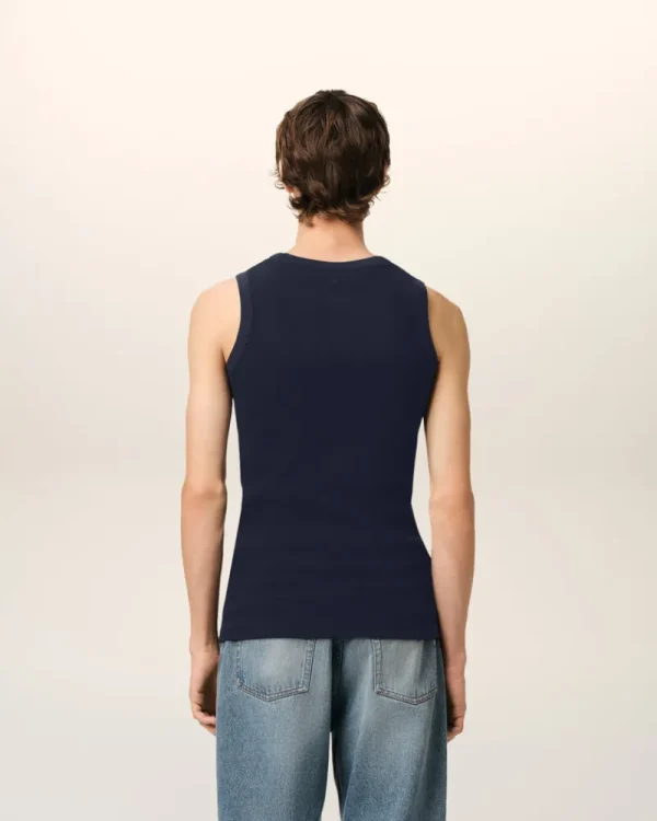 Cheap Navy Cotton Rib Ami de Coeur Tanktop T-shirts & Polos | Ami De Coeur