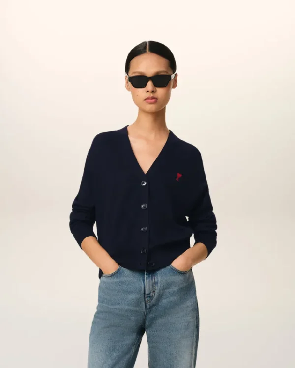Clearance Navy Wool Ami de Coeur Cardigan Women Sweaters & Cardigans | Ami De Coeur