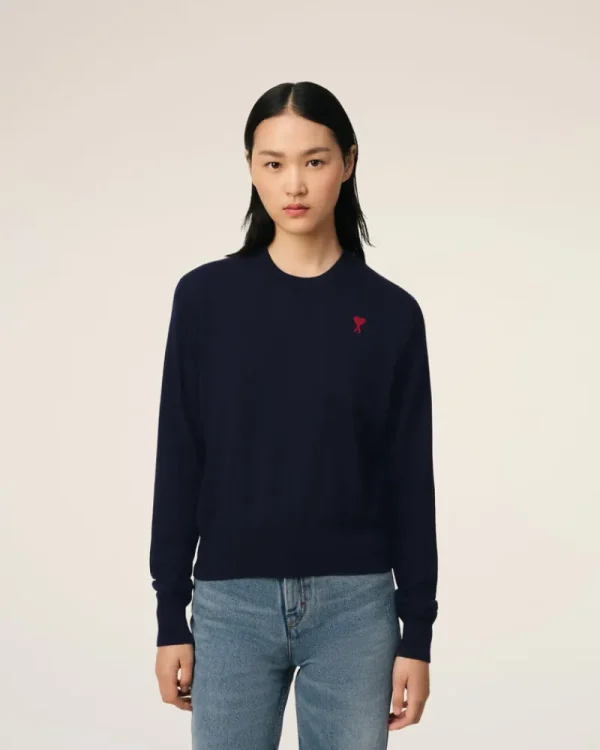 Best Navy Wool Ami de Coeur Crew Neck Sweater Women Sweaters & Cardigans | Ami De Coeur