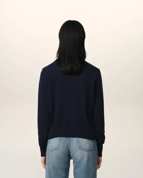 Best Navy Wool Ami de Coeur Crew Neck Sweater Women Sweaters & Cardigans | Ami De Coeur