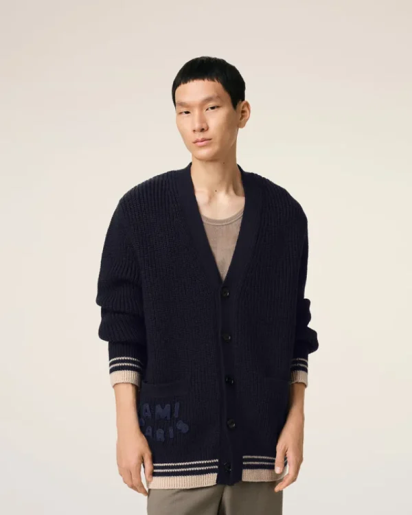 Best Navy Wool Ribbed Sweater Women Sweaters & Cardigans | Ami De Coeur