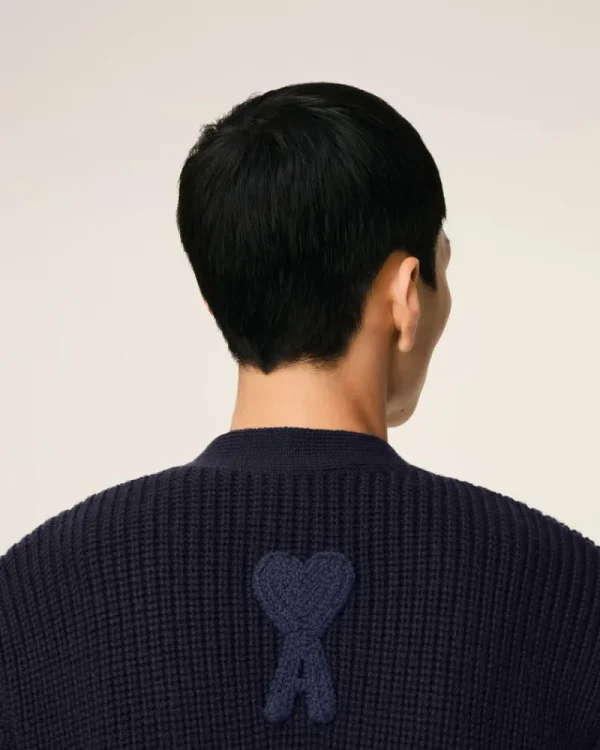 Best Navy Wool Ribbed Sweater Women Sweaters & Cardigans | Ami De Coeur