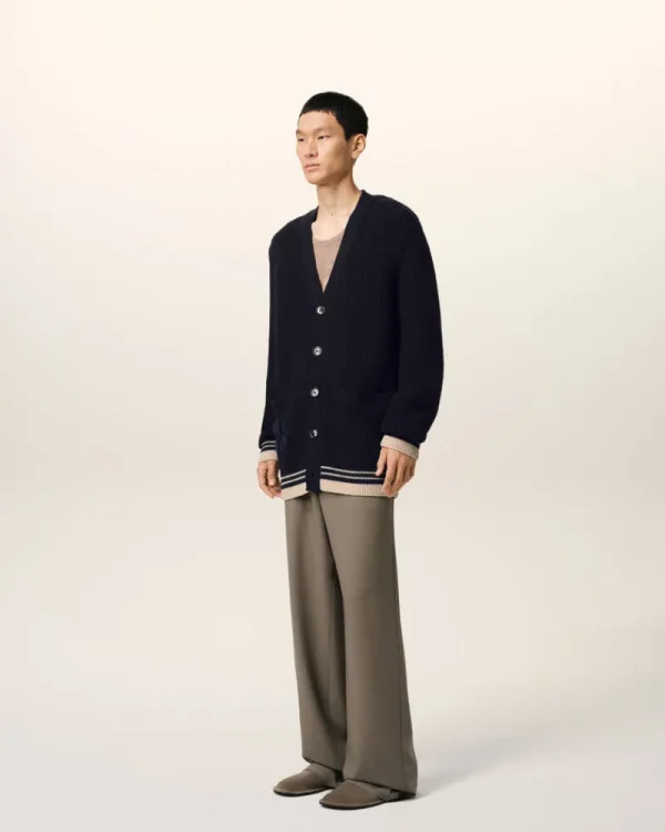 Best Navy Wool Ribbed Sweater Women Sweaters & Cardigans | Ami De Coeur