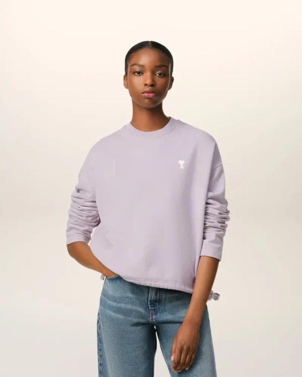 Outlet Purple Cotton Ami de Coeur Sweatshirt Women Sweatshirts & Hoodies | Ami De Coeur