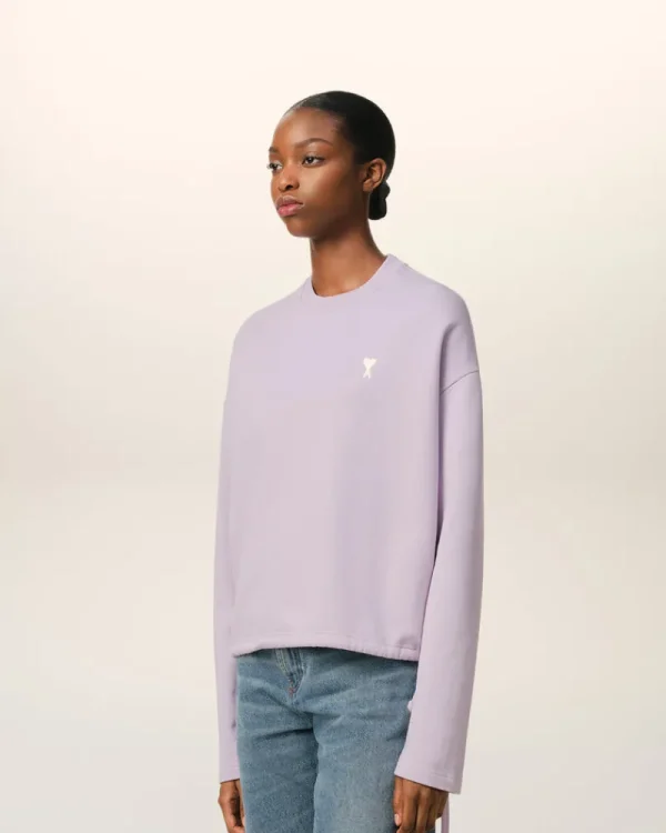 Outlet Purple Cotton Ami de Coeur Sweatshirt Women Sweatshirts & Hoodies | Ami De Coeur