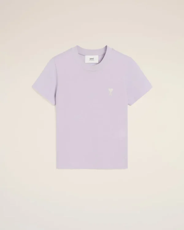 New Purple Cotton Cropped T-Shirt Women T-shirts & Tops | Ami De Coeur