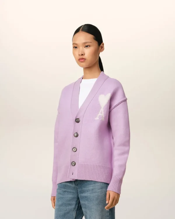 Sale Purple Wool Ami de Coeur Cardigan Women Sweaters & Cardigans | Ami De Coeur