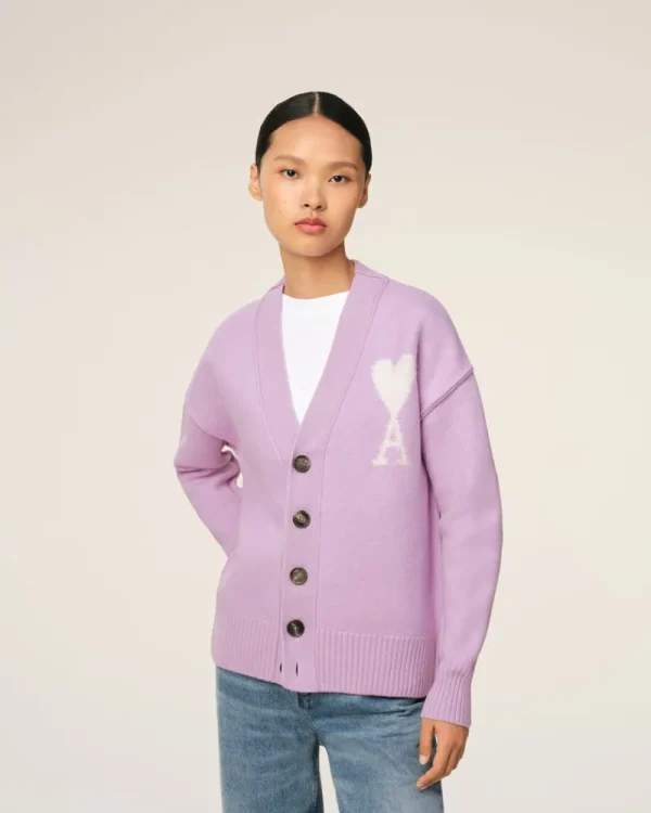 Sale Purple Wool Ami de Coeur Cardigan Women Sweaters & Cardigans | Ami De Coeur
