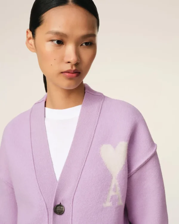 Sale Purple Wool Ami de Coeur Cardigan Women Sweaters & Cardigans | Ami De Coeur