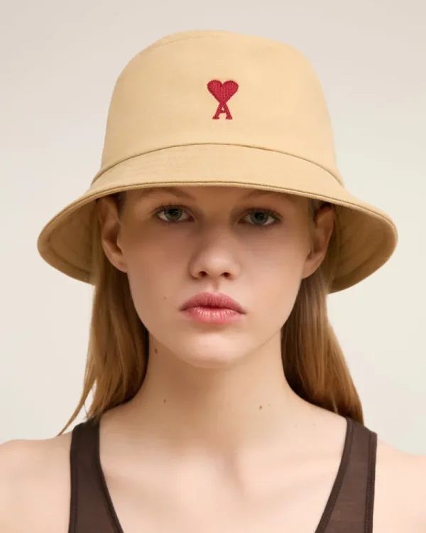 Store Red Ami de Coeur Embroidery Bucket Hat Women Hats & Beanies | Ami De Coeur