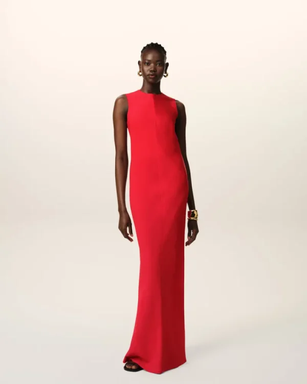 Cheap Red Long Straight Dress Women Dresses & Jumpsuits