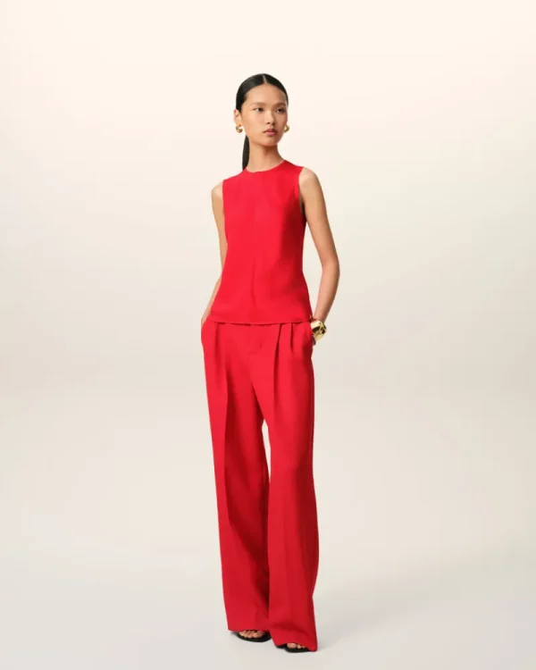 Cheap Red Sleeveless Top Women T-shirts & Tops