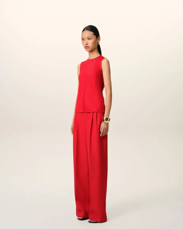 Cheap Red Sleeveless Top Women T-shirts & Tops