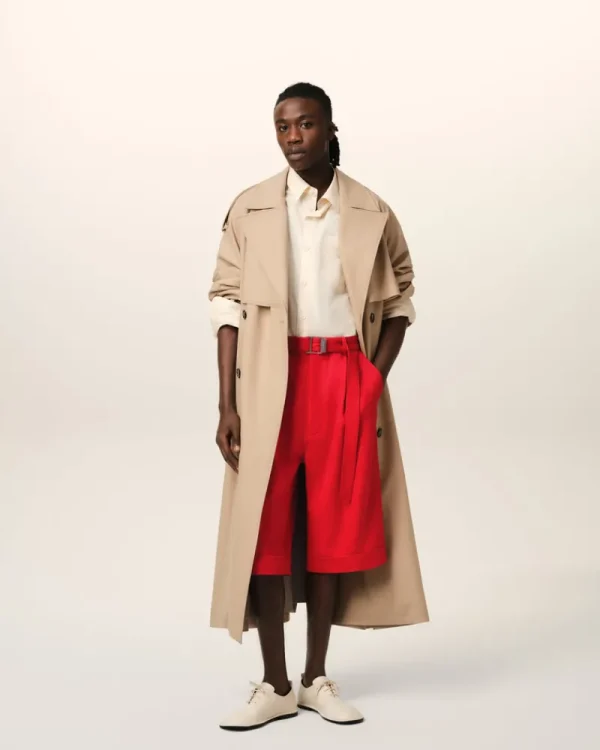 Shop Red Wool Cargo Bermuda Short Shorts