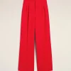 Best Red Wool High Waist Large Trousers Women Denim | Trousers